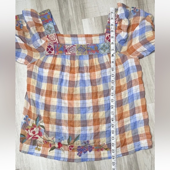 Johnny Was PETUNIA SQUARE NECK PARK BLOUSE. Size: XS - Picture 8 of 11
